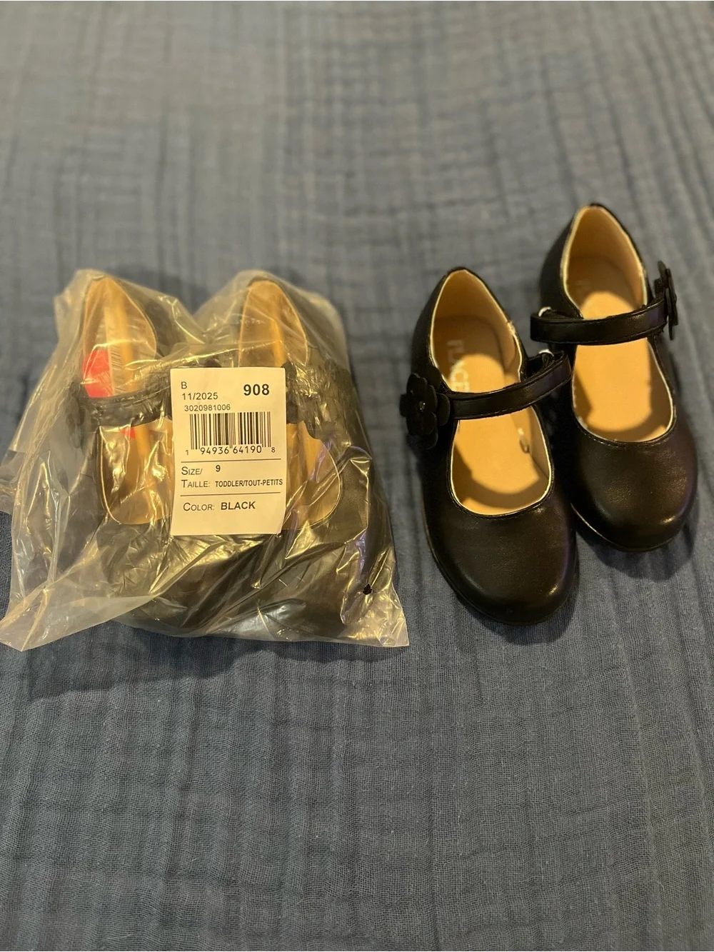 Children’s Place toddler Mary Janes with flower accent - TWO pairs
